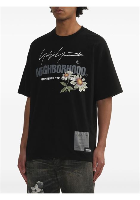 T-shirt n jersey con stampa in nero Yohji yamamoto - uomo Yohji Yamamoto | HPT899962